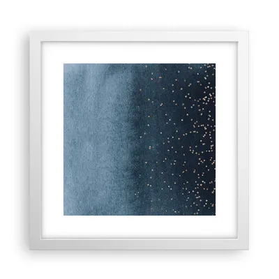 Produktbild von Gerahmtes Poster - Weißer Rahmen - Blau Golden Hintergrund - 30x30 cm - Wand Bild - Wanddeko - Wandbilder - Kunstposter - Wandposter - Bilderrahmen - Bilder - Kunstdruck - P2WAC30x30-5094