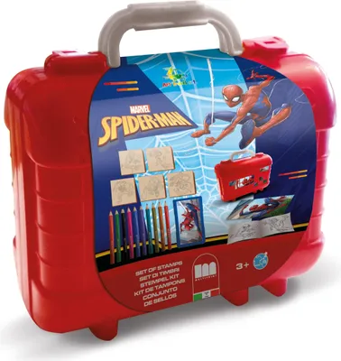 Produktbild von Multiprint Travel set valigetta in plastica Spiderman, Stempel-Set für Kinder, 3 Jahr(e), Nicht toxisch, Mehrfarbig