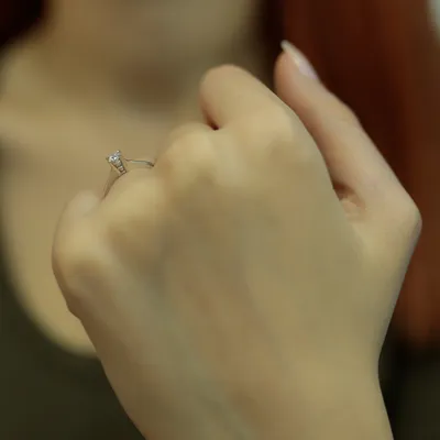 Produktbild von 0,16 Carat Diamant Solitär Ring Antragsring 14 Karat Weißgold