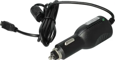 Produktbild von vhbw Autoladekabel Mini-USB 12V Zigarettenanzünder Adapter 2.0 A für GPS, Mp3-Player, Navi, integrierte TMC Antenne Schwarz 12,6 cm