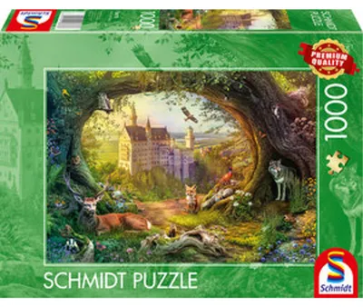 Image de 1000 pièces Schmidt Spiele Puzzle Château de conte de fées dans la forêt enchantée 58878