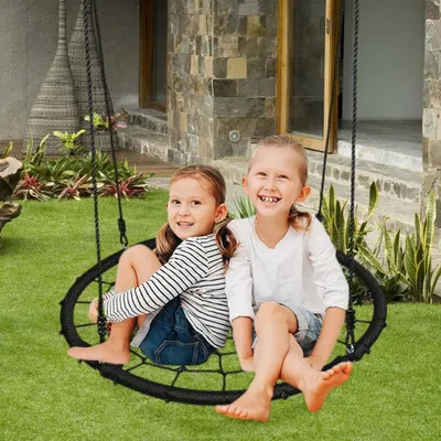 Produktbild von Nestschaukel 100x100cm für Kinder Garten-Schaukel bis 150kg Schwarz