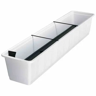 Image de Bac à fleurs AQUA GREEN avec irrigation en plastique, couleur:blanc 10 ; longueur:100 cm