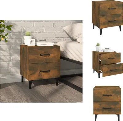 Zdjęcie produktu dla vidaXL Szafka nocna z dębu wędzonego 40x35x47,5 cm - Szafki nocne