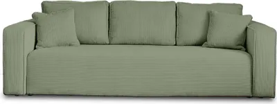 Produktbild von Best Möbel Topaze - 3-Sitzer Sofa - schlaffunktion und Bettkasten - aus Cord , Salbeigrün