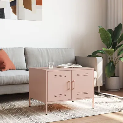 Obrázok produktu pre vidaXL Konferenčný stolík ružový 68x50x50,5 cm oceľ