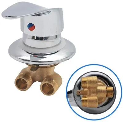 Imagen del producto de Grifo de ducha con agua fría/caliente - Mezclador - Cromo - Válvulas cerámicas - Monomando - <130 mm
