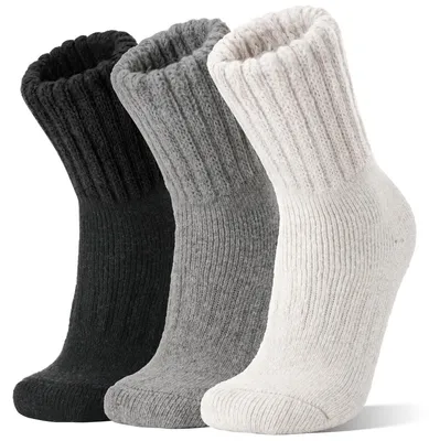 Produktbild von Wandersocken Trekkingsocken Wolle - Dick und warm - 3 Paar - Für Männer und Frauen - Für den Winter