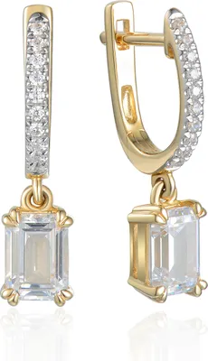 Produktbild von 585er Gelbgold Ohrhänger mit Zirkonia Octagonschliff