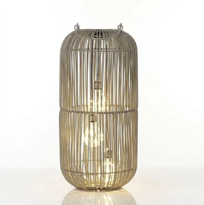 Produktbild von formano Solarlaterne Außen Garten Rattan Laterne 3 LED Birnen 45 cm Solarleuchte
