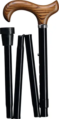 Produktbild von Gehstock Leichtmetall Holzgriff faltbar