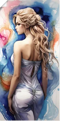 Produktbild von ARTland Poster Frau in Farben I Größe: 20x40 cm