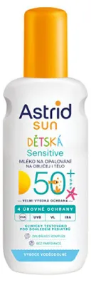 Obrázek produktu pro Astrid - Kids Sensitive Sun Spray SPF 50+ - Dětské mléko ve spreji na opalování 150ml