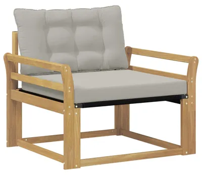 Imagen del producto de vidaXL: Juego de sofás de exterior, madera de acacia maciza y textileno, color blanco