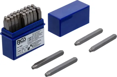 Schlagbuchstaben-Set 3 mm, 27-teilig, für Stahl und Eisen