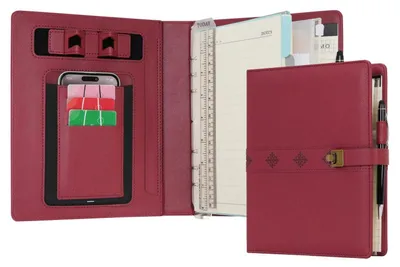 Produktbild von A5 Tagebuch mit Stift, nachfüllbar, Ringbuch Portfolio, rot