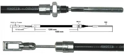Produktbild von 1x Knott Bremsseil - HL: 1200mm - GL: 1500mm - Ausführung bis ca.1993