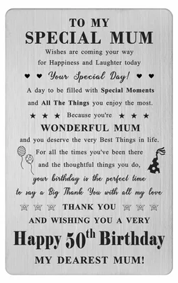 Immagine prodotto di Biglietto di auguri per il 50° compleanno della mamma