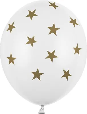 Immagine prodotto di Palloncini 30 cm, stelle, bianco pastello (1 confezione / 50 pezzi)