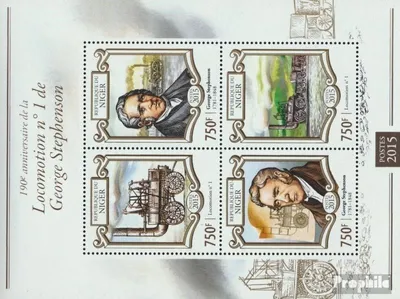 Produktbild von Briefmarken Niger 2015 Mi 3330-3333 Kleinbogen (kompl. Ausg.) postfrisch Georg Stephenson