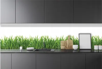Produktbild von Fototapete Küche Abwaschbar Gras Grün - 250x60 cm Einteilig Premium Küchenrückwand - Inklusive Kleister Modern Küchentapete Fototapeten Vlies Tapete UV-Beständig Montagefertig