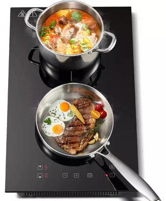Obrázek produktu pro Indukční varná deska – vestavná – 2 varné zóny – 30 cm – dotykové ovládání a časovač – bezrámová sklokeramická deska – 220 V – CE