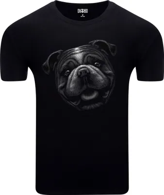 Produktbild von Diarbo Herren T-Shirt mit Tierliebhaber Druck Bulldoggenkopf Schwarz Gr.XXL