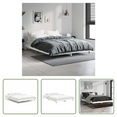 Produktbild von The Living Store Bettgestell Weiß 135x190 cm Holzwerkstoff