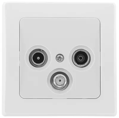 Produktbild von DELPHI Antennendose TV+Radio+Sat inkl. Rahmen UP weiß