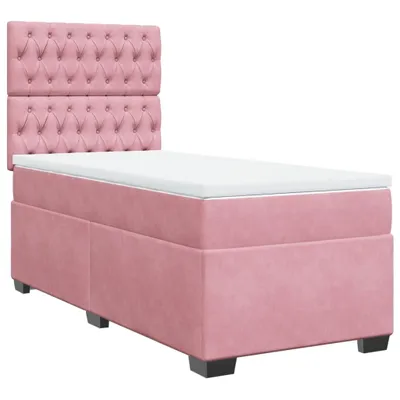 Produktbild von Boxspringbett mit Matratze Rosa 100x200 cm Samt