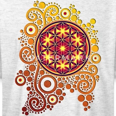Produktbild von Spreadshirt Blume des Lebens Boxy Shirt Damen, L, Weiß meliert