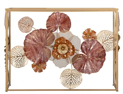 Produktbild von Konsole Console Glam 114 x 38.5 x 80 cm Metall MDF Gold Mehrfarbig