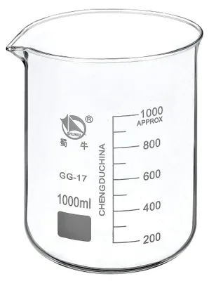 Messbecher 1000ml Borosilikatglas mit Skala und Ausguss