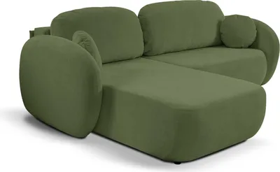 Produktbild von Masseno Ecksofa AMICO L-S mit Schlaffunktion L-Form, Sofa mit Bettkasten, Wohnzimmersofa, Couch, Soffa, Bettsofa, Couchgarnitur- Olivgrün, ARAGON 39