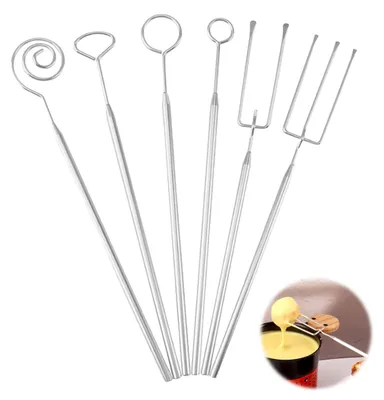 Schokoladengabel-Set, 6 Stück, 20 cm, Edelstahl