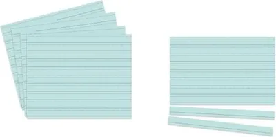 Produktbild von Einsteckkarten Planrecord A3 quer B420xH297mm VE= 5 Bogen a 8 Streifen himmelblau