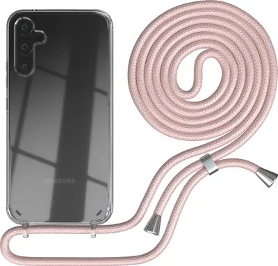 Produktbild von EAZY CASE Handykette kompatibel mit Samsung Galaxy A34, Handyhülle mit Umhängeband, Handykordel, Schutzhülle Clear, Band in Rosa