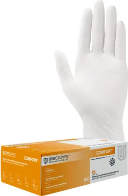Produktbild von Unigloves Latexhandschuhe COMFORT Gr. 5-6 X-small 100 Stück/Box