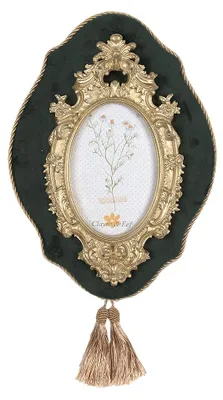 Immagine prodotto di Cornice per quadri Clayre & Eef 10x15 cm in poliresina color oro verde