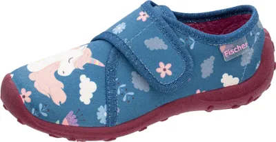 Immagine prodotto di Pantofole da bambina Fischer con stampa unicorno e chiusura in velcro 642353, taglia: 27 EU, colore: blu