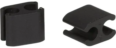 Zdjęcie produktu dla Klipsy kablowe ELVEDES Duo PVC 5,0 mm + 5,0 mm czarne (50 sztuk)