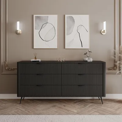 Produktbild von Kommode SCARLETT Schwarz  6S mit Schubladen