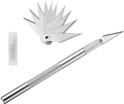 Produktbild von Modellmesser Skalpell mit 10 Klingen - Silber KP36365