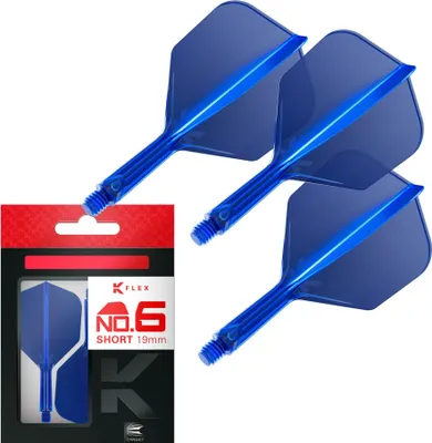 Produktbild von Target Darts K Flex Dartflights No.6 - Kurz 19mm, Blau
