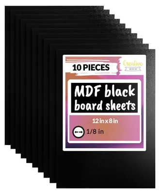 Productafbeelding van Creative Deco 10 x A4 MDF - Plaat, Zwart, 300 x 210 x 3 mm