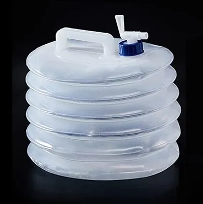 Immagine prodotto di Contenitore per acqua da 10 litri - Pieghevole - Senza BPA - Portatile - Contenitore per acqua da campeggio - Con rubinetto - Ugello a prova di perdite - Contenitore per il trasporto dell'acqua