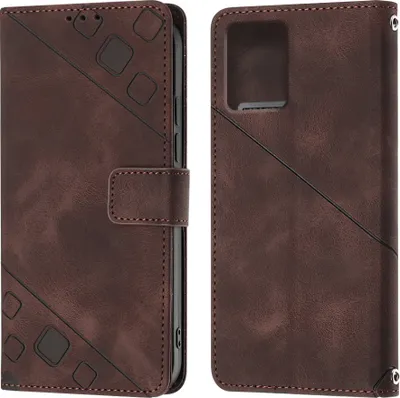 Produktbild von Hülle für Motorola Moto G 5G 2023 Prägung Flip Leder Brieftasche Schutzhülle mit Ständer Braun