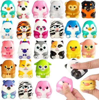Productafbeelding van Squishy toys mochi speelgoed - Set van 24 - Feestzakvullers
