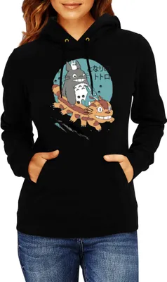 Produktbild von Damen Kapuzenpullover Japan Anime Manga My Neighbor Totoro 01, Lady L / Schwarz