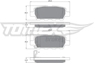 Produktbild von TOMEX brakes Bremsbeläge Satz Hinten Bremsklötze für NISSAN Qashqai / Qashqai +2 I (J10, NJ10) TX 14-21
